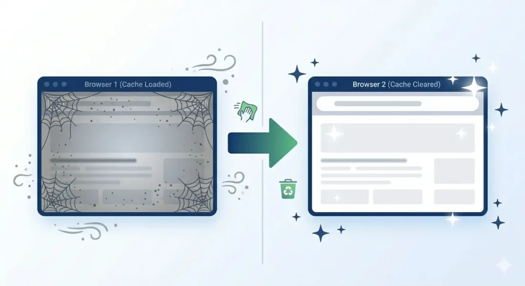 Clear browser cache to fix Facebook video download problem