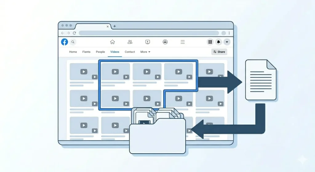 Download all videos from Facebook page or profile systematically