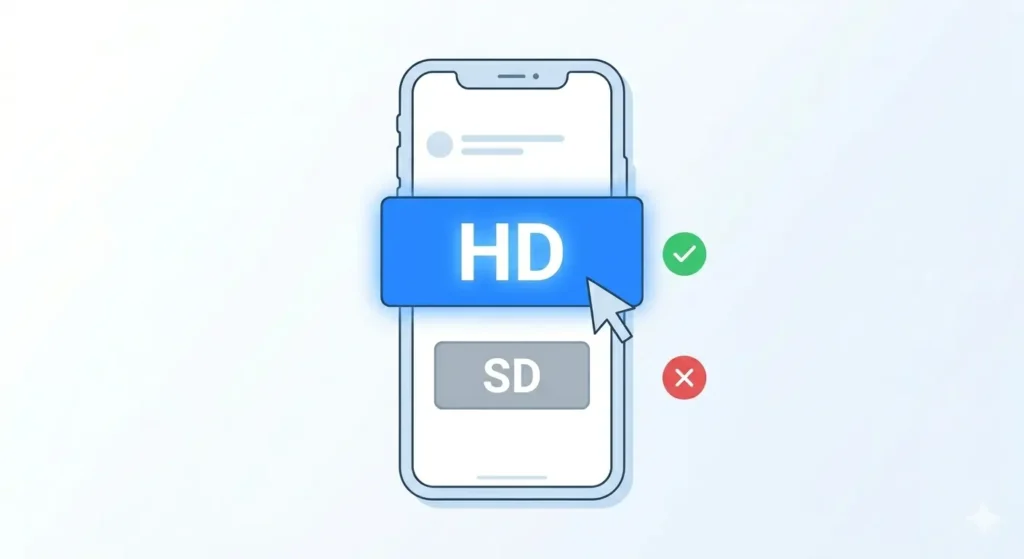 HD vs SD download option on fdown.pk Facebook video downloader