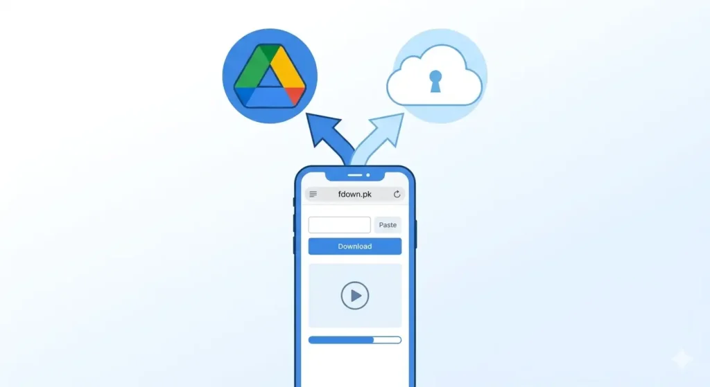 Save Facebook videos to Google Drive or iCloud cloud storage free