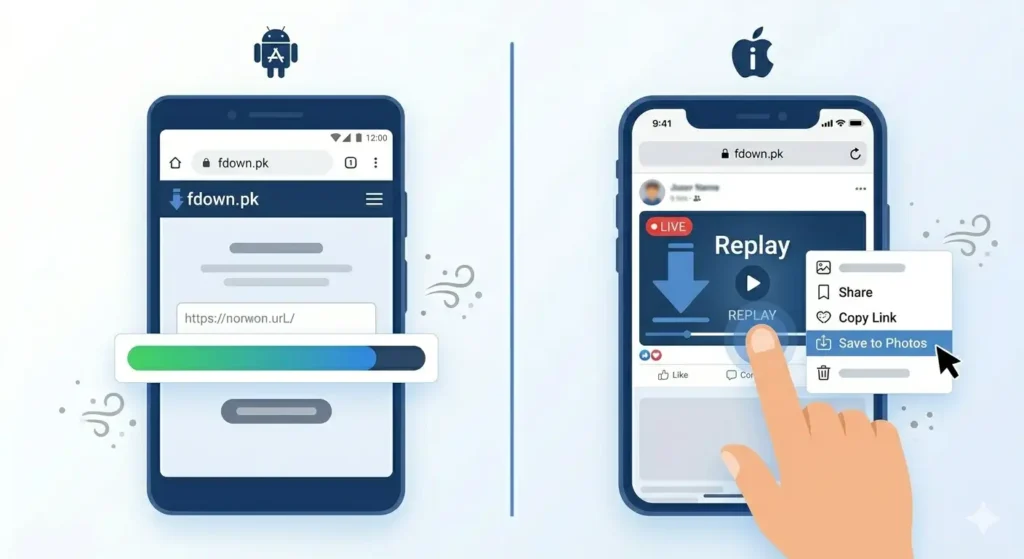 Steps to download Facebook Live replay on Android and iPhone