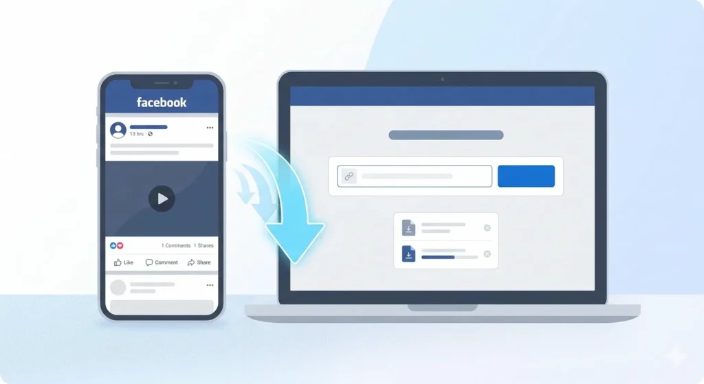 Facebook video downloader tool - copy link and download video online